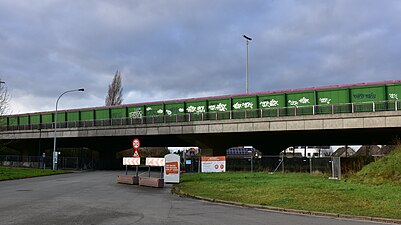 De viaduct ter hoogte van de Emiel van Swedenlaan