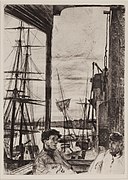 Rotherhithe 1860 etching on paper