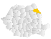 Map of Romania highlighting Iaşi County