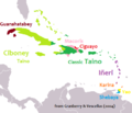 Image 21Linguistic map of the Caribbean in CE 1500, before European colonization (from History of the Caribbean)