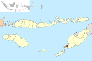 Lokasi Kota Kupang di pulau Nusa Tenggara.