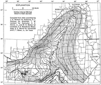 Mississippi Embayment Top Cretaceous Contour Map