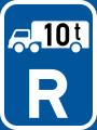 Reserved for goods vehicles exceeding 10 tonnes GVM