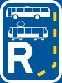 Start of a reserved lane for buses and trams