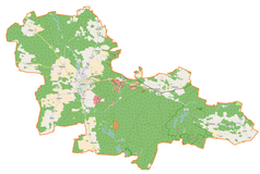 Mapa konturowa gminy Sulęcin, w centrum znajduje się punkt z opisem „Wędrzyn”
