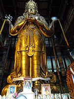 Mongolian statue of Avalokiteśvara (Migjid Janraisig). Tallest indoor statue in the world, 26.5-meter-high, 1996 rebuilt, (1913)