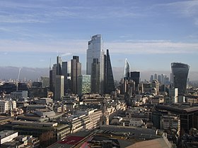 The City of London & Canary Wharf skylines, London, United Kingdom