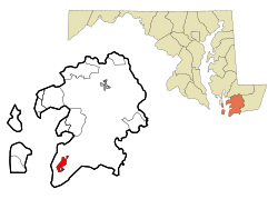 Location in Somerset County and the state of Maryland