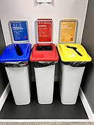 Sorted waste containers in Australia