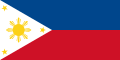 2. varianta vlajky Druhé filipínské republiky (1943–1944) Poměr stran: 1:2