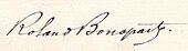 signature de Roland Bonaparte