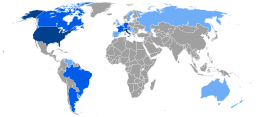 Map of the Slovene diaspora in the world