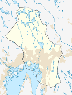 Mapa konturowa Oslo, w centrum znajduje się punkt z opisem „Midtstuen”