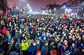 Manifestation contre la corruption sur la place de la Victoire (Bucarest) le 22 janvier 2017.