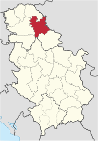 Location o Central Banat Destrict in Serbie