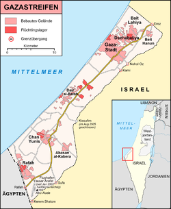 Beit Hanunin sijainti Gazan kaistalla.