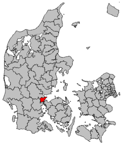 Locatie van gemeente Fredericia