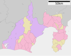 静岡地震 (1935年)の位置（静岡県内）
