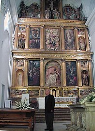 Retablo mayor de la iglesia del monasterio de las Huelgas Reales (Valladolid), de Francisco de Praves, Gregorio Fernández y Tomás de Prado,[183]​ 1613.
