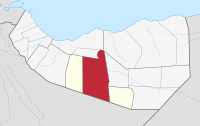 Location of Burco district within Togdheer, Somaliland