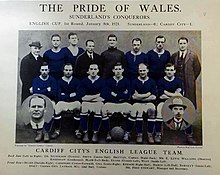 A postcard featuring a team photograph