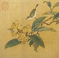 Image 17Loquats and Mountain Bird, anonymous artist of the Southern Song dynasty; paintings in leaf album style such as this were popular in the Southern Song (1127–1279). (from History of painting)