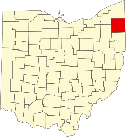 Karte von Trumbull County innerhalb von Ohio