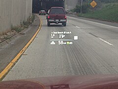 Auto-HUD displayed on windshield