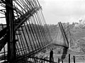 Bamboo bridge over the Serayu River in Java, Indonesia (ca. 1910–40)