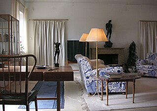 Vardagsrummet, inrett av Ericson och Frank, i Annes hus på Millesgården, 2008.