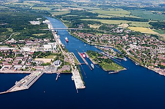 Kiel-Canal as seen from the Baltic Sea
