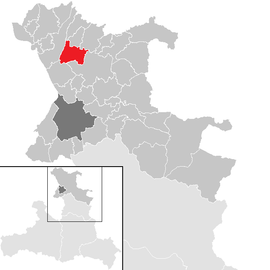 Poloha obce Obertrum am See v okrese Salzburg-okolie (klikacia mapa)
