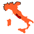 O Reino da Itália em 1866, após a Terceira Guerra de Independência Italiana