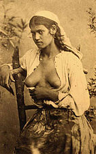 Photo of a Romani woman in Romania by Carol Szathmari, 1870