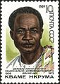 Image 10Kwame Nkrumah, the first president of Ghana and theorist of African socialism, on a Soviet Union commemorative postage stamp (from History of socialism)