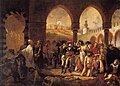 Bonaparte bij de pestlijders van Jaffa, 1804, Louvre, Parijs