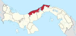 Kolonas province Panamas kartē