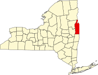 Map of New York highlighting Washington County