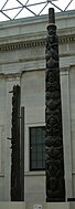 Great Court - Two house frontal totem poles, Haida, British Columbia, Canada, about 1850 AD