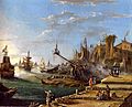 Ein Meerhafen ("Un porto marittimo"), un paesaggio figurativo dell'artista austriaco Johann Anton Eismann (1604–1698)