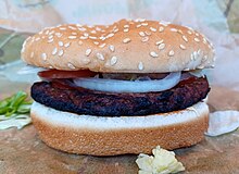 A Burger King Impossible Whopper burger