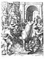 Image 49Perillos being forced into the brazen bull that he built for Phalaris (from List of mythological objects)