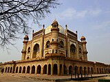 Safdarjung's Tomb is built in the late Mughal style for Nawab Safdarjung. The tomb is described as the "last flicker in the lamp of Mughal architecture".