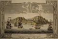 Vista da cidade e ilha de Santa Helena pertencente à Companhia Britânica das Índias Orientais, gravura, c. 1790