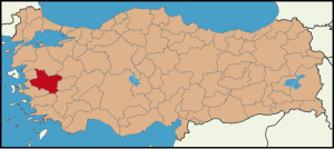 Localização da província de Manisa na Turquia