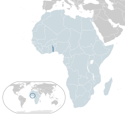  टोगो के लोकेशन (dark blue) the African Union (light blue) में