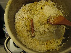 Step 2—Ghee rice, frying the rice