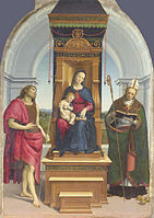 The Ansidei Madonna, ca. 1505, beginning to move on from Perugino