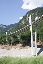 From river level looking north: pylons P1 and P2 (right)