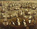 Image 75The Spanish Armada and English ships in August 1588, (unknown, 16th-century, English School) (from History of England)